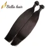 Bella Hair® Billigaste 4Bunderna Brasilianska Human Hair Weave 7A Donor-Hair Natural Black 8-24 tum Tjock Neat Tail Rak Hårväv