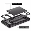 Groothandel Hybride Armor Card Slide Case Card Slot Portemonnee PCTPU Achterkant voor iPhone 6/7/8 / x Plus Samsung S8 S9 Plus Cases