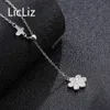 LiCliz Fashion 925 Sterling Silver Pendant Necklaces for Women Cute Flower CZジルコンネックレス