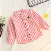 Camicia a quadri per bambini Baby Top 2018 Autunno Baby Fashion Ricamo Orso Camicia a quadri multicolore Hot 5 colori