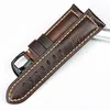 Maikes High Quality Watch Tillbehör Watchbands 20mm - 26mm Brun Vintage Oil Wax Leather Watch Band för rem