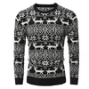 2018 New Christmas Style Autumn Runing Shirts Sweater Men Deer Printed Slim Fit Pullover Winter Long Sleeve Knitting Gym Clothes