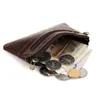 Partihandel - Äkta läder plånbok Ny 2016 Fashion Oil Leather Male Women's High Quality Coin Purse Carteira Korthållare