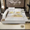 Moderna morbido camera da letto tatami Re Regina dimensione doppia multifunzionale morbida Musica lettino per massaggi arte base in vera pelle