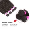 10A Grade Menselijk Haar Bundels Met Vetersluiting Frontaal Recht Lichaam Diepe Watergolf Kinky Krullend Voor Zwarte Vrouwen Nat En Golvend Braziliaans Weft Weave Groothandelsprijs