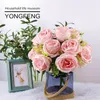 10st/Lot Decoration Rose Artificial Flowers Silk Blommor Floral Latex Real Touch Rose Wedding Bouquet Home Party Design