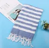 Soft Cotton Beach Towels Scarf Turkish Tassel Striped Bath Towel for Adult 100x180cm SN1166