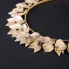 New Shiny Alloy Copper Wire Leaves Traditional Handmade Costume Gold Plated Headwear Accessories Fashion Jewelry