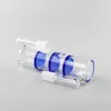 6,5 "de haut 18mm joint trois peigne bleu narguilé cendrier en verre pour bangs accessoires de fumée triple disque percolateurs cendrier