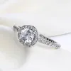 خاتم رومانسي لطيف مع الصندوق الأصلي لـ Pandora Charms Jewelry CZ Diamond 925 Silver Rings Women Wedding Gift Finger ring