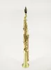 Suzuki B (B) Messing Soprano Saxofoon Unieke Geborsteld Goud Oppervlak Muziek Instrument Pearl Button met accessoires Gratis verzending