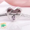 Granddaughter's Love Charm Authentic 925 Sterling Silver Clear CZ Beads Passar Snake Armband DIY Fine Smycken 796261PCZ Charm