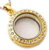 25mm de vidro memória Medalhões para Floating encantos Openable colar de pingente com Crystal Gold Silver Moda Jóias
