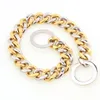 Rostfritt stål krage gyllene färg hund halsband dollar charmkedja 15mm amazon säljer titan pet krage300y7095193