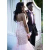 Pink Prom Dresses Long Mermaid Beading Crystal Prom Gowns Sweetheart Formal Evening Gowns Custom Made Pageant Dresses