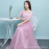 Cinco estilos azuis / cinza dama de honra vestidos 2018 elegante fora dos vestidos do ombro para festa de casamento Robe de soiree Mingli Tengda