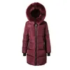 Warme Bont Mode Hooded Quilted Jas Winterjas Vrouw 2017 Solid Color Rits Down Coon Parka Plus Size 3XL Uitloper C3748
