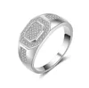 Choucong Antique hommes bague pavé ensemble 5A Zircon Cz 925 en argent Sterling mâle Bijoux Emgagement bague de mariage pour père cadeau