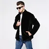 Mingjiebihuo新しいファッションの男性のファウックス毛皮のジャケット秋と冬の韓国の男性厚さのプラスサイズの快適な暖かい厚いハンサムなジャケット