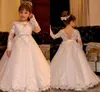 Vestidos Primera Comunion 볼 가운 플라워 걸 드레스 레이스 유아 Glitz 미인 대회 드레스 Pretty Kids Prom Gown