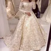 Шампанское с длинным рукавом плюс размер свадебных платьев сексуальное с плеча развертки поезд свадебное платье бальное платье 2018 свадебное платье