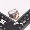 Huge Morganite With Multi White Crystal Zircon 925 Sterling Silver Ring For Women and Men Size 6 7 8 9 10 11 F1512