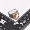 Énorme Morganite avec cristal blanc Zircon, bague en argent Sterling 925 pour femmes et hommes, taille 6 7 8 9 10 11 F1512284H