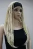 Damer wig flätor peruker 3/4 halv wig huvudband cosplay fancy party wig + wig cap