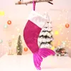 Bas de Noël porte-sac cadeau paillettes queue de sirène enfants sac de bonbons décoration de noël pour la maison ornements d'arbre de noël 3 couleurs