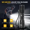 COB T6 LED Taktische Taschenlampe 4000 Lumen 4 Lichtmodi Zoombare wasserdichte Taschenlampe Wiederaufladbare 18650 Batterie Blitzlicht für Nachtspaziergang