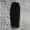 Монгольская странная вьющиеся волосы кожи уток мыта уточки человеческих волос 100 г ленты в Remy Extensions человеческие наращивания волос 40 шт. 16 "18" 20 "22" 24 "26" Афро Кудрявая лента