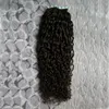 Bande de trame de peau de cheveux bouclés crépus mongols Bande de cheveux humains 100g dans les extensions de cheveux humains Remy 40pcs 16 "18" 20 "22" 24 "26" bande afro crépue bouclée