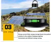 Lanternes de Camping Solaires Tente Camping Lampe Suspendue 200LM 12LED 3 Mode Énergie Solaire USB Charge Chargeur de Téléphone avec Batterie Rechargeable