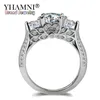 YHAMNI Original Creative Women Ring Natural 925 Sterling Silver Rings Set Cubic Zirconia Diamond Fine Jewelry Rings for Women XR066
