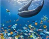 PVC auto-adesivo Pavimento Soalho de casa de banho pintura piso de ladrilho Dolphin Underwater World 3D tridimensional bonito