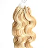 P27613 Color Body Wave Remy Cheveux humains 1GSTRAND 100G Micro Ring Extensions de cheveux humains 1824 pouces Micro Loop Human Remy Hair Exten7637253