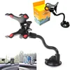 Universal Car Phone holder Long Arm Clamp with Double Clip Strong Suction Cup Cell Phone Holder for iPhone 8 X 7 samsung S8