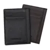 Gubintu本物のレザーメンスリムフロントポケットカードケースクレジットスーパーシンファッションカードホルダーTrave Wallet Tarjetero Hombre249F