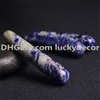 5Pcs Sodalite 110MM All Natural Gemstone Rock Crystal Massage Wand Hand Polished Smooth Blue Sodalite Stone Round Ended Acupoint Point Stick