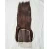 Cabelo humano reto brasileiro 99J Borgonha 3 pacotes com 4x4 parte intermediária fechamento de renda vinho vermelho extensões de cabelo comprimento 1224 polegadas 3770268