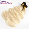 Dark Roots Blonde Human Hair Bundles 3pcs Brazilian Virgin Body Wave Ombre Weave Colored 1B 613 Platinum Blond Wavy Sew In Extensi3379615