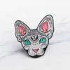 Miss Zoe Canadian Hairless emaille pins Heks kat Broches Gift voor vriend Animal Badge Knop Revers pin voor Kleding Jeans cap zak