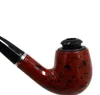 New red resin pipe, retro man pipe, acrylic bending handle, handmade wooden pipe.