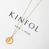 SRCOI DAINTY GOUD Color Rose Ketting Hanger Ronde Munt Geometrische Ketting Choker Ketting Dames Party Medallion Mode-sieraden