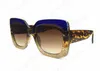 Hochwertige Luxus-FRAUEN-Retro-Markendesigner-Vintage-Brillen-Sonnenbrille mit großem Rahmen für Damen, modische UV-Sonnenbrille mit Etui