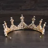 Barok İnciler Kristal Gelin Taçları Saç Bantları Altın Gelin Tiaras Kafa Bantları Düğün Diadem Kraliçe Taç Tiara Düğün Peçe Saç ACC5416314