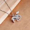 Luminoso incandescente nella collana Dark Horse Silver Horse Unicorn Pendant Chocker catena gioielli di moda per le donne Drop Shipping