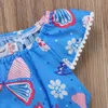 Söta nyfödda barnflickor blommor Tassel Crop Top + Shorts Pants 2st Barnkläder Kids kläder 2018 Sommarflickor Kläder