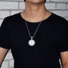 Men's Hip hop Jewelry Bling Cubic Zircon Necklace & Pendant Charm Round Cluster MedallionThree Color For Gift Freeshipping