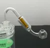 Panela de filtragem dupla Atacado Acessórios para fumar Bongs de vidro Queimador de óleo Cachimbos de água Cor enviada aleatoriamente